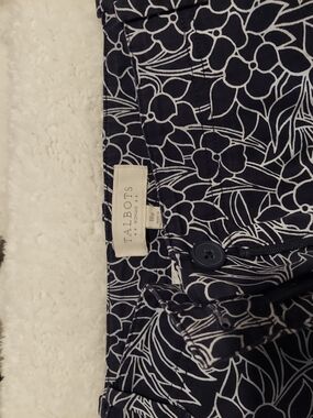 Talbots Navy and White Floral Print Shorts